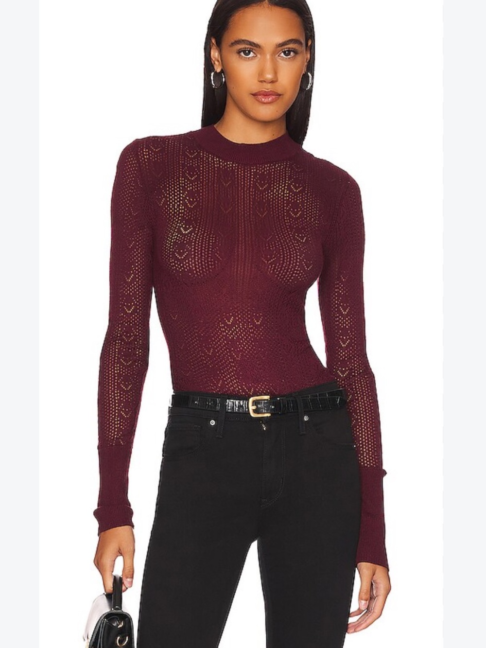 Free People Sunday Best Bodysuit in Acai NWOT size S